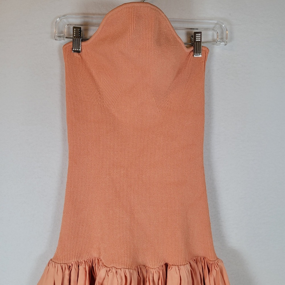 ALEXIS Womens Kamali Strapless Knit Midi Dress Size Large Orange - Picture 9 of 10